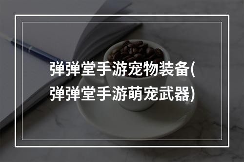 弹弹堂手游宠物装备(弹弹堂手游萌宠武器)