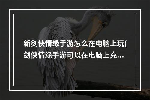 新剑侠情缘手游怎么在电脑上玩(剑侠情缘手游可以在电脑上充值么)