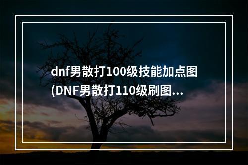 dnf男散打100级技能加点图(DNF男散打110级刷图加点攻略 )