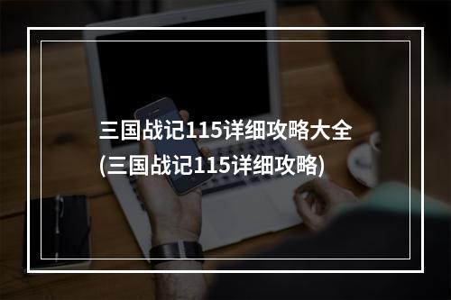 三国战记115详细攻略大全(三国战记115详细攻略)