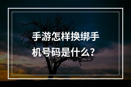 手游怎样换绑手机号码是什么？