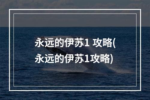 永远的伊苏1 攻略(永远的伊苏1攻略)