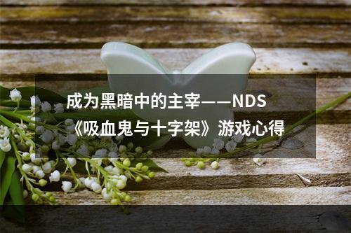 成为黑暗中的主宰——NDS《吸血鬼与十字架》游戏心得