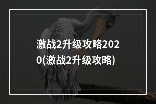 激战2升级攻略2020(激战2升级攻略)