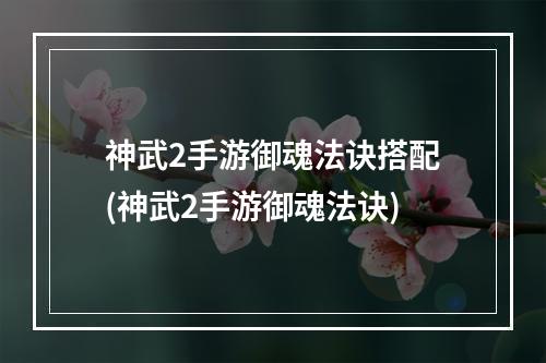 神武2手游御魂法诀搭配(神武2手游御魂法诀)