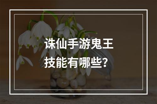 诛仙手游鬼王技能有哪些？