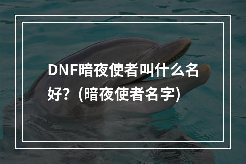 DNF暗夜使者叫什么名好？(暗夜使者名字)