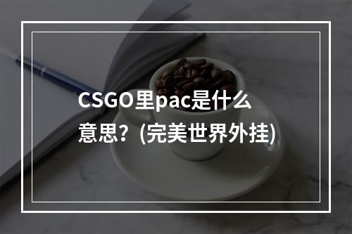 CSGO里pac是什么意思？(完美世界外挂)