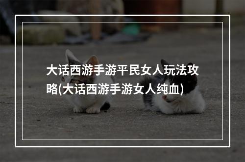 大话西游手游平民女人玩法攻略(大话西游手游女人纯血)