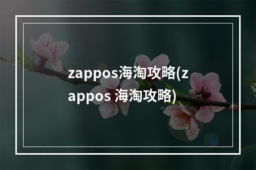 zappos海淘攻略(zappos 海淘攻略)