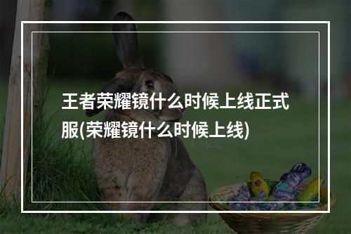 王者荣耀镜什么时候上线正式服(荣耀镜什么时候上线)