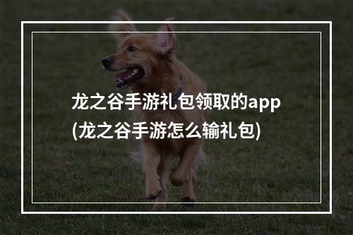 龙之谷手游礼包领取的app(龙之谷手游怎么输礼包)