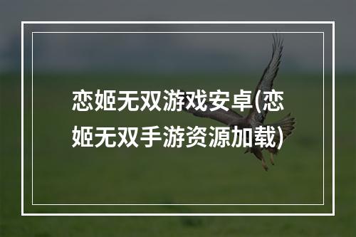 恋姬无双游戏安卓(恋姬无双手游资源加载)