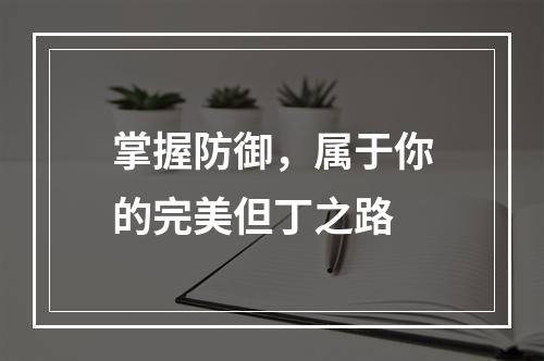 掌握防御，属于你的完美但丁之路