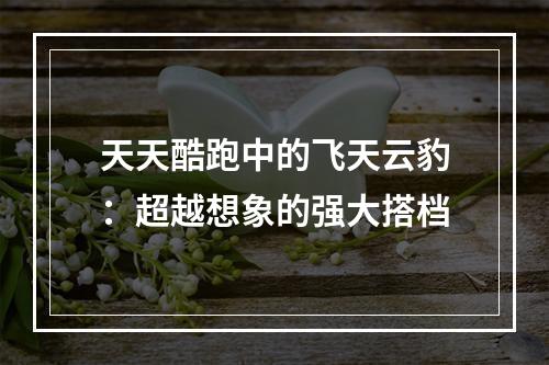 天天酷跑中的飞天云豹：超越想象的强大搭档