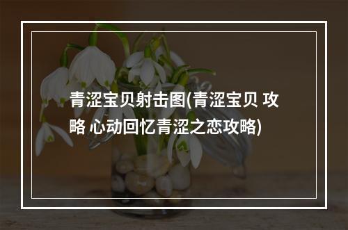 青涩宝贝射击图(青涩宝贝 攻略 心动回忆青涩之恋攻略)