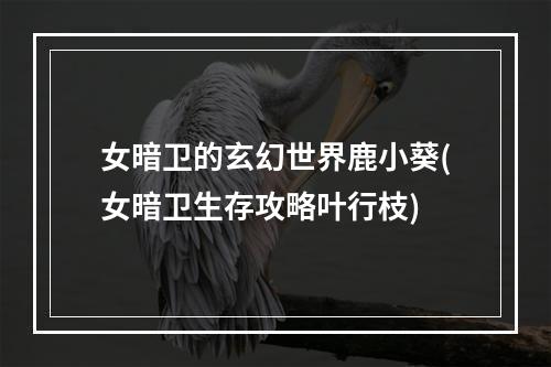 女暗卫的玄幻世界鹿小葵(女暗卫生存攻略叶行枝)