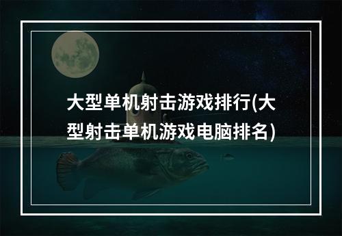 大型单机射击游戏排行(大型射击单机游戏电脑排名)