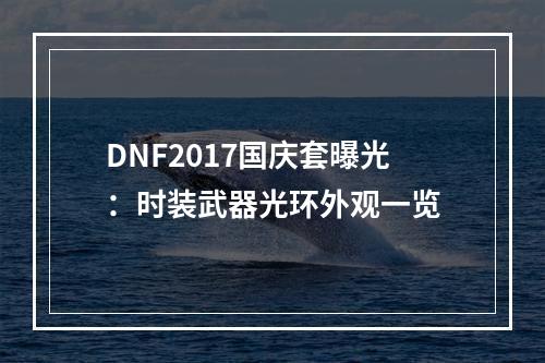 DNF2017国庆套曝光：时装武器光环外观一览