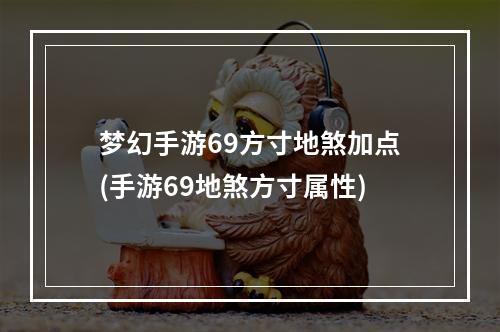 梦幻手游69方寸地煞加点(手游69地煞方寸属性)