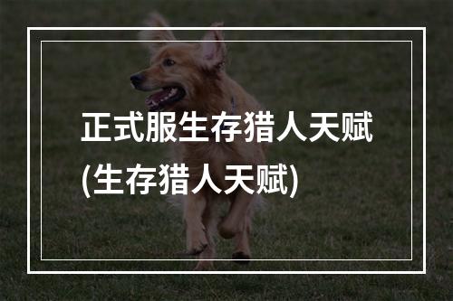 正式服生存猎人天赋(生存猎人天赋)