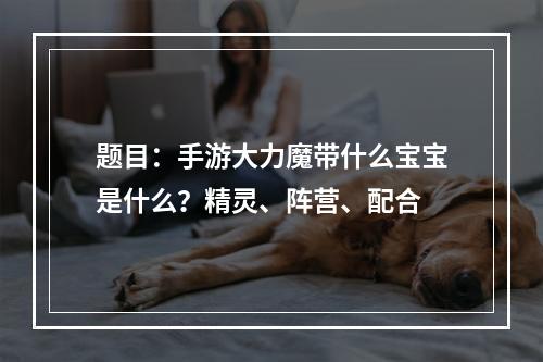 题目：手游大力魔带什么宝宝是什么？精灵、阵营、配合