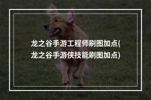 龙之谷手游工程师刷图加点(龙之谷手游侠技能刷图加点)