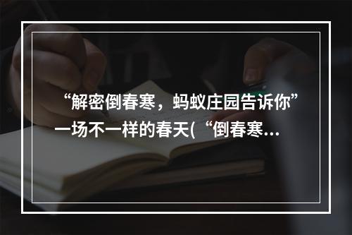 “解密倒春寒，蚂蚁庄园告诉你”一场不一样的春天(“倒春寒”究竟是什么，蚂蚁庄园上演春天大逆转)