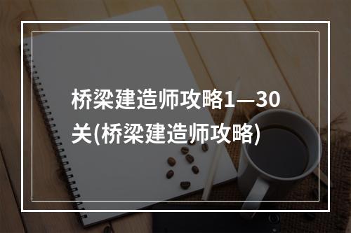 桥梁建造师攻略1—30关(桥梁建造师攻略)