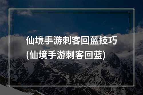 仙境手游刺客回蓝技巧(仙境手游刺客回蓝)