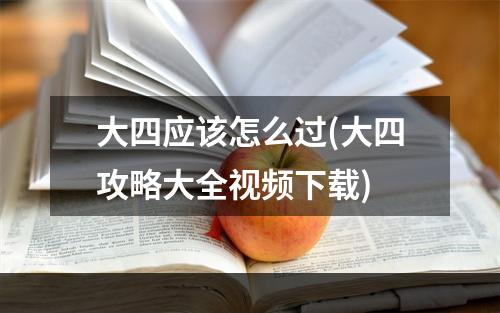 大四应该怎么过(大四攻略大全视频下载)