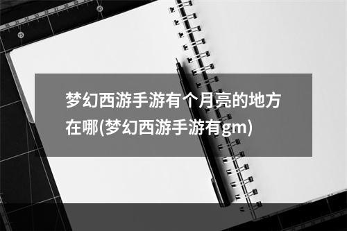 梦幻西游手游有个月亮的地方在哪(梦幻西游手游有gm)