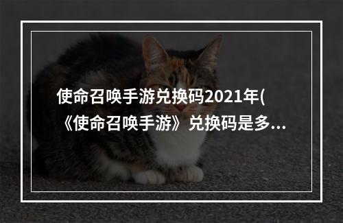 使命召唤手游兑换码2021年(《使命召唤手游》兑换码是多少 2022兑换码大全 使命召 )