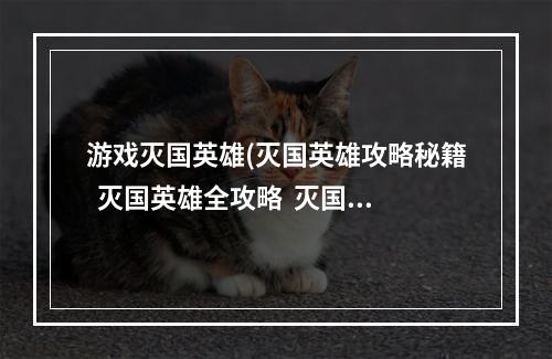 游戏灭国英雄(灭国英雄攻略秘籍  灭国英雄全攻略  灭国英雄攻略专区)