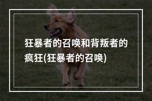 狂暴者的召唤和背叛者的疯狂(狂暴者的召唤)