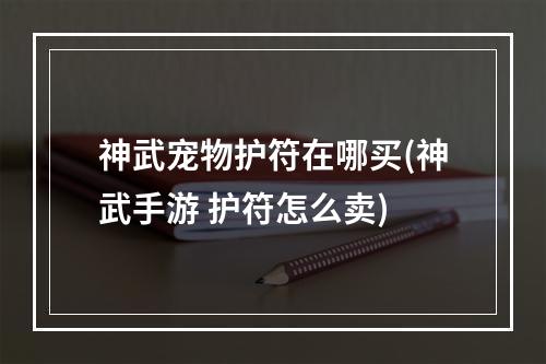 神武宠物护符在哪买(神武手游 护符怎么卖)