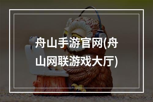 舟山手游官网(舟山网联游戏大厅)