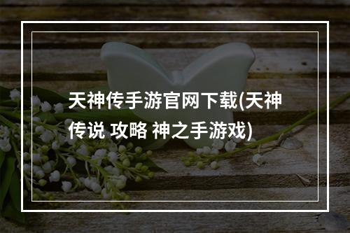 天神传手游官网下载(天神传说 攻略 神之手游戏)