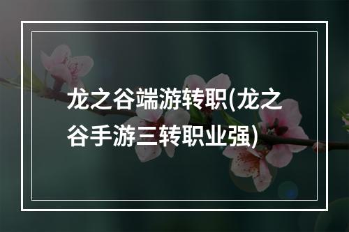 龙之谷端游转职(龙之谷手游三转职业强)