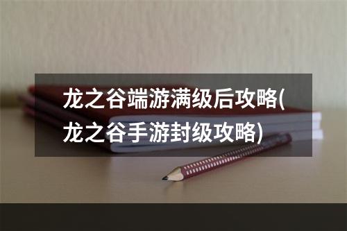 龙之谷端游满级后攻略(龙之谷手游封级攻略)