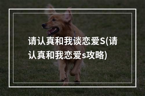 请认真和我谈恋爱S(请认真和我恋爱s攻略)