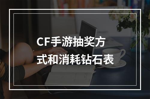 CF手游抽奖方式和消耗钻石表