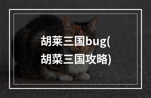 胡莱三国bug(胡菜三国攻略)