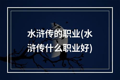 水浒传的职业(水浒传什么职业好)