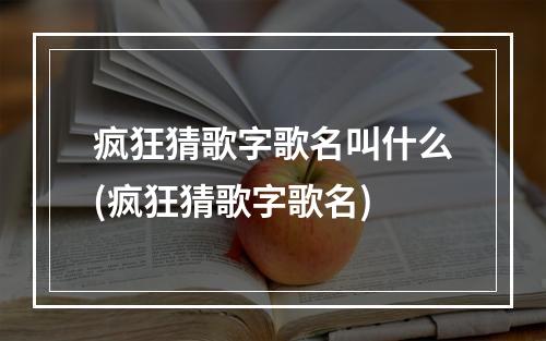 疯狂猜歌字歌名叫什么(疯狂猜歌字歌名)