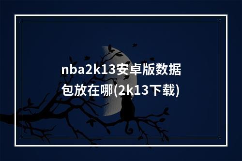 nba2k13安卓版数据包放在哪(2k13下载)