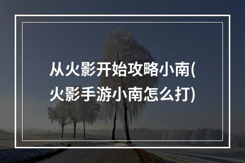 从火影开始攻略小南(火影手游小南怎么打)