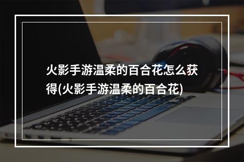 火影手游温柔的百合花怎么获得(火影手游温柔的百合花)