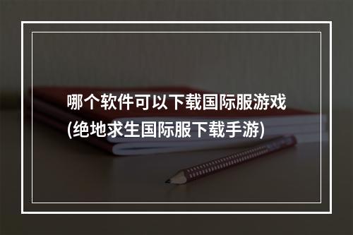 哪个软件可以下载国际服游戏(绝地求生国际服下载手游)