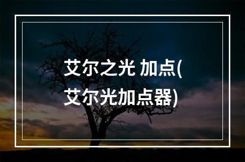 艾尔之光 加点(艾尔光加点器)